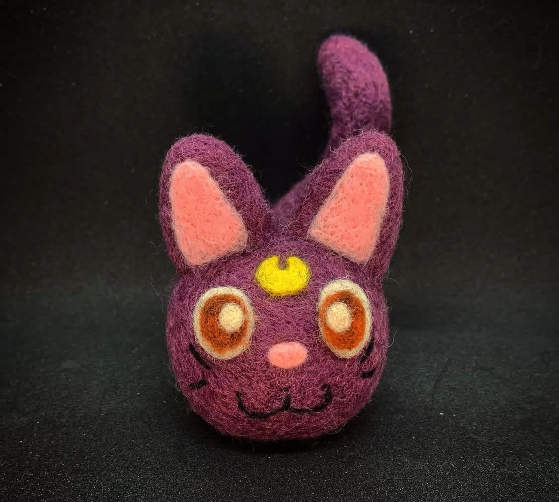 Felted Moon Cat