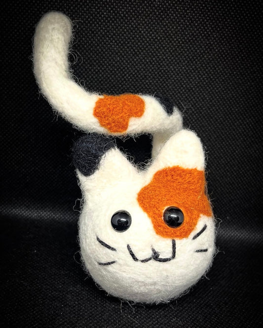 Felted White Calico Cat