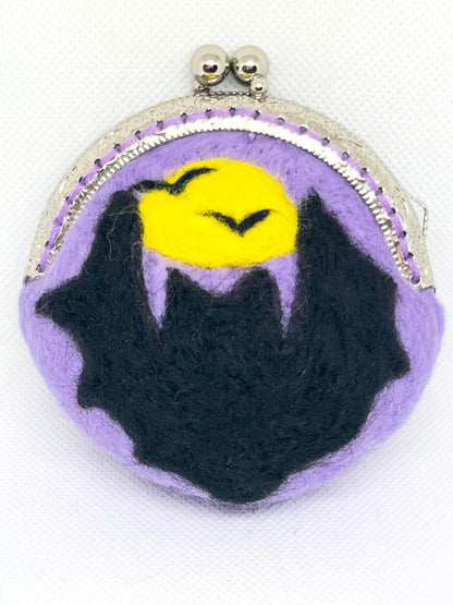 Batty Coin Purse Handmade Wool Felt