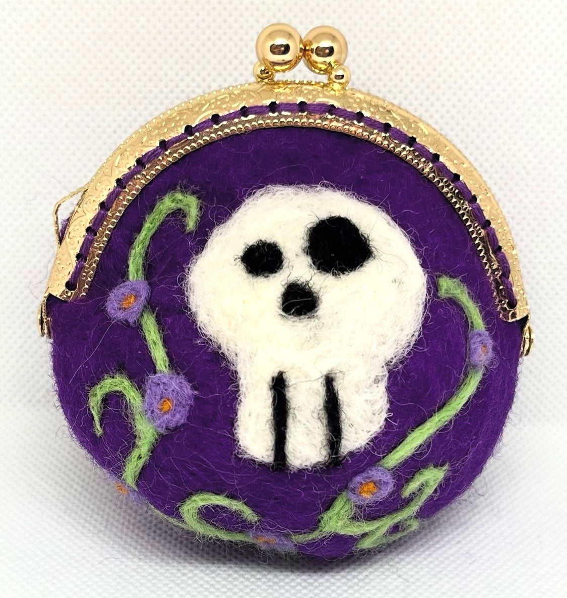 Botanical Skull Coin Purse