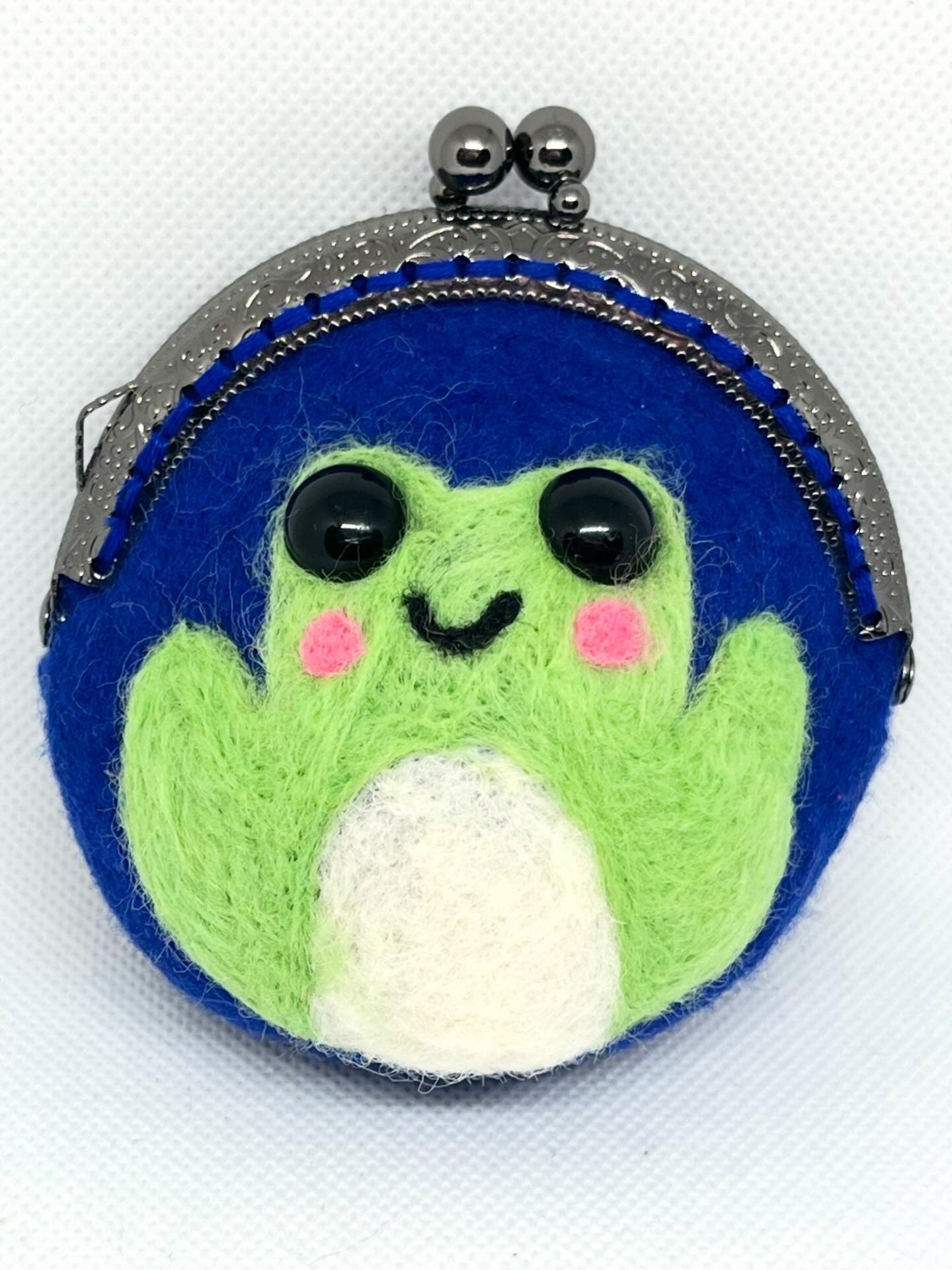 Froggy Coin Purse Handmade Wool Felt