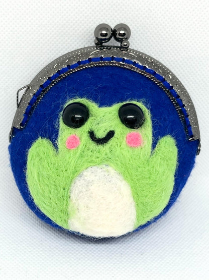Froggy Coin Purse Handmade Wool Felt