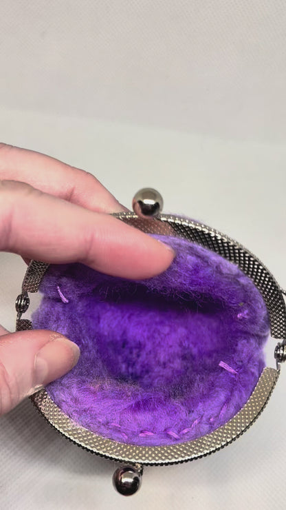 Batty Coin Purse Handmade Wool Felt